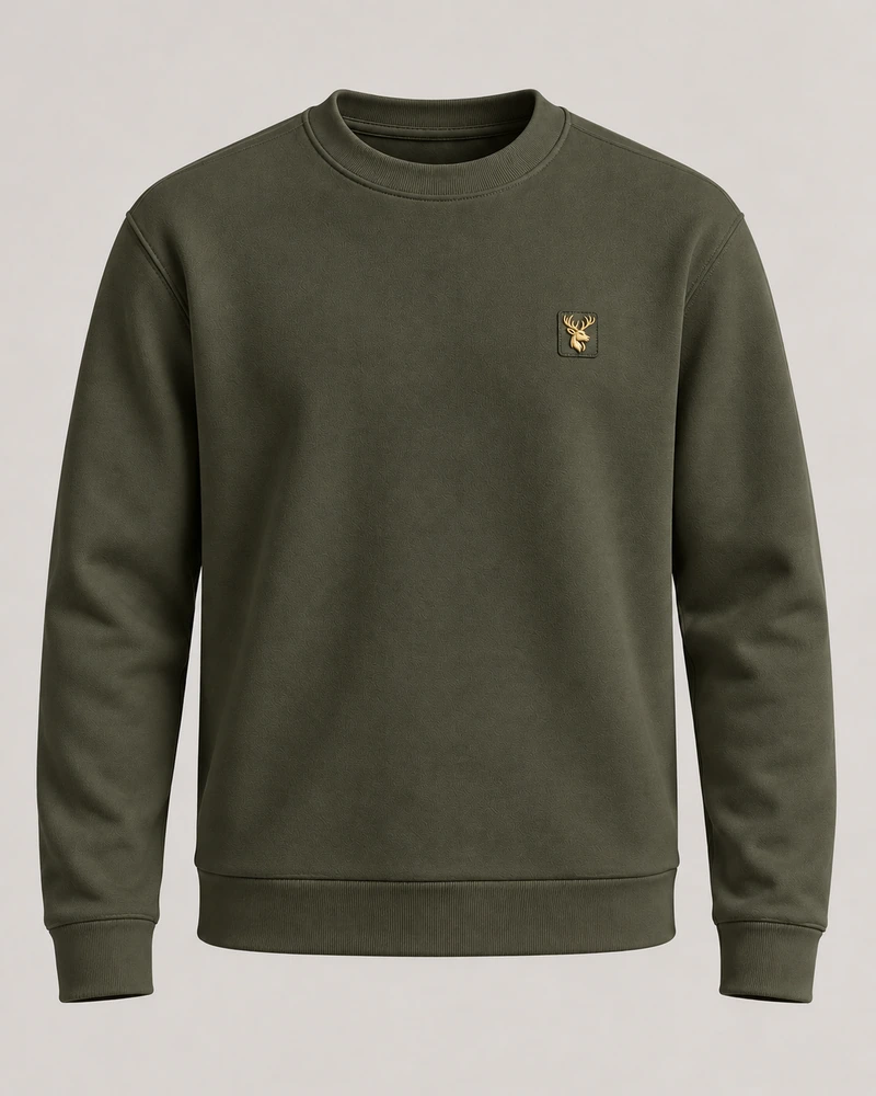 Gold Edition Men's Atelier Architectural Crewneck — Dark Olive, Original product image