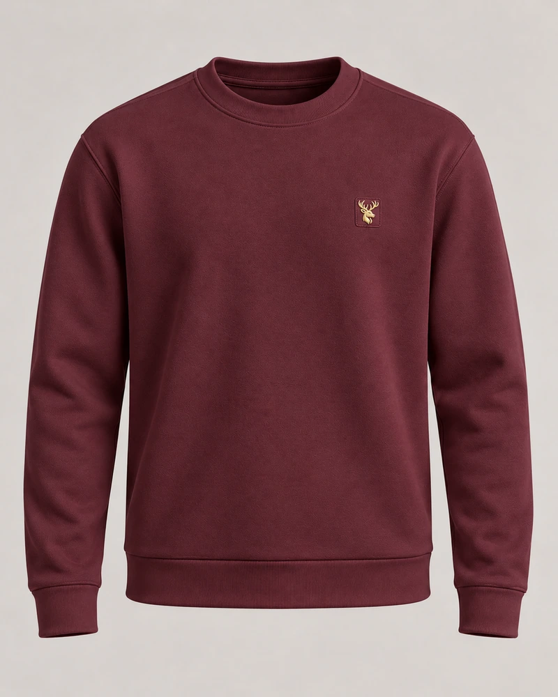 Gold Edition Men's Atelier Architectural Crewneck — Deep Burgundy, Original product image