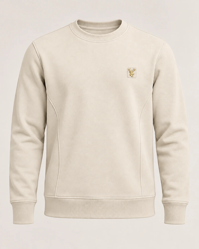 Gold Edition Men's Crest Panelled Crewneck — Cream, Original product image