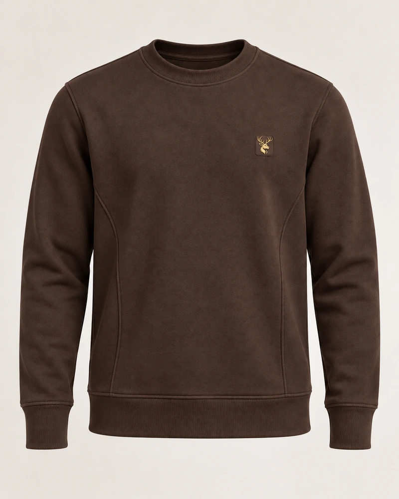 Gold Edition Men's Crest Panelled Crewneck — Espresso, Original product image