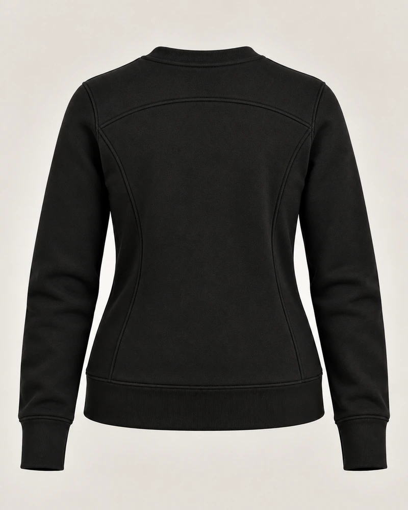 Gold Edition Women's Facet Panelled Crewneck — Black, Back view