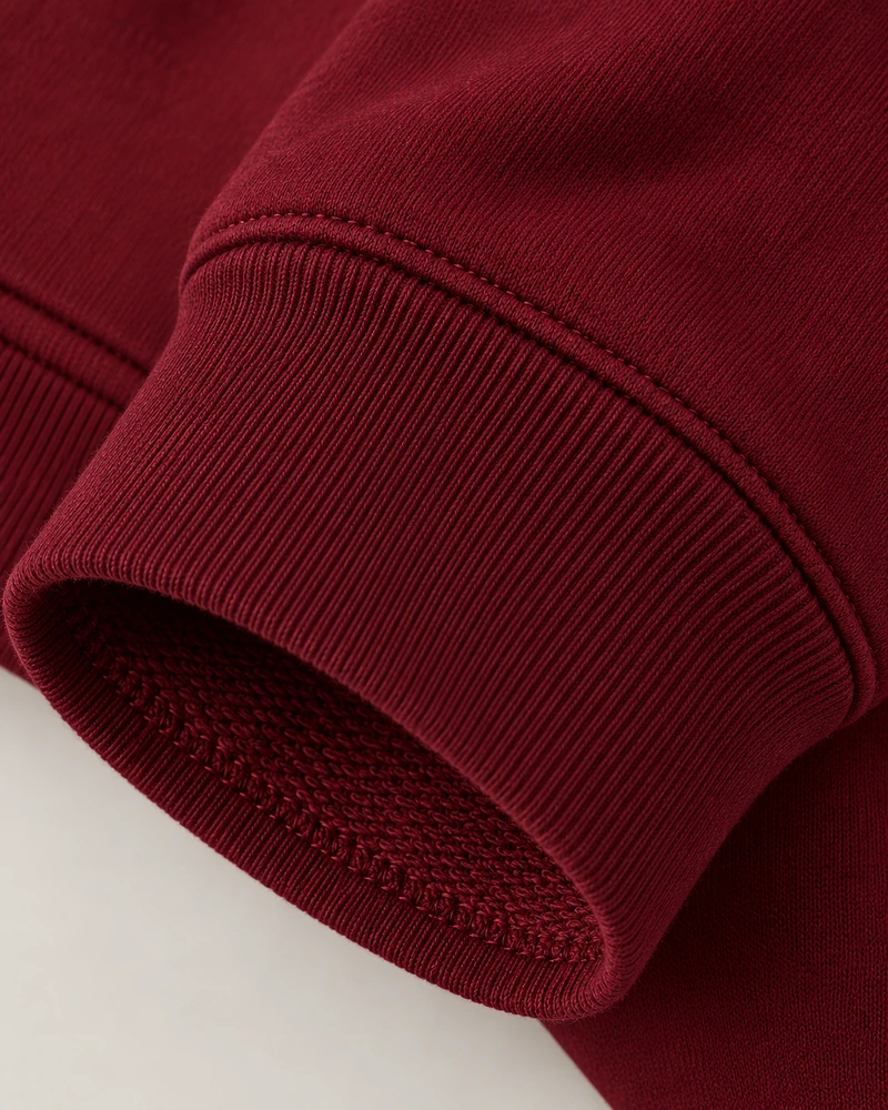 Gold Edition Women's Facet Panelled Crewneck — Deep Burgundy, Detail view