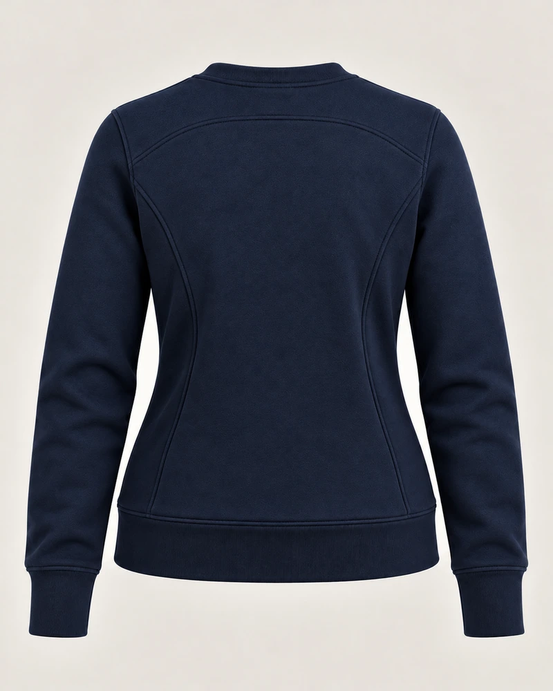 Gold Edition Women's Facet Panelled Crewneck — Midnight Navy, Back view