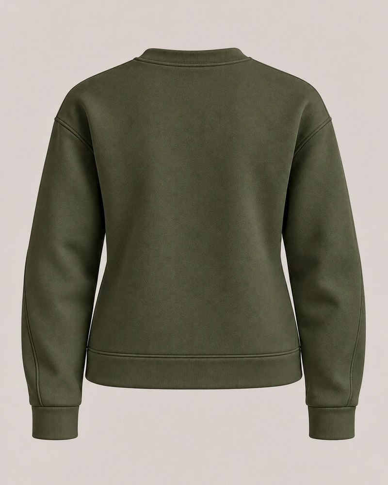 Gold Edition Women's Muse Architectural Crewneck — Dark Olive, Back view