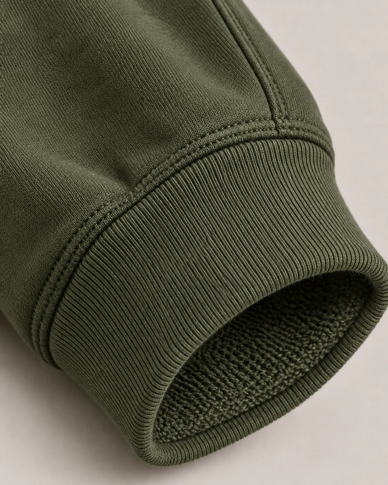 Gold Edition Women's Muse Architectural Crewneck — Dark Olive, Detail view