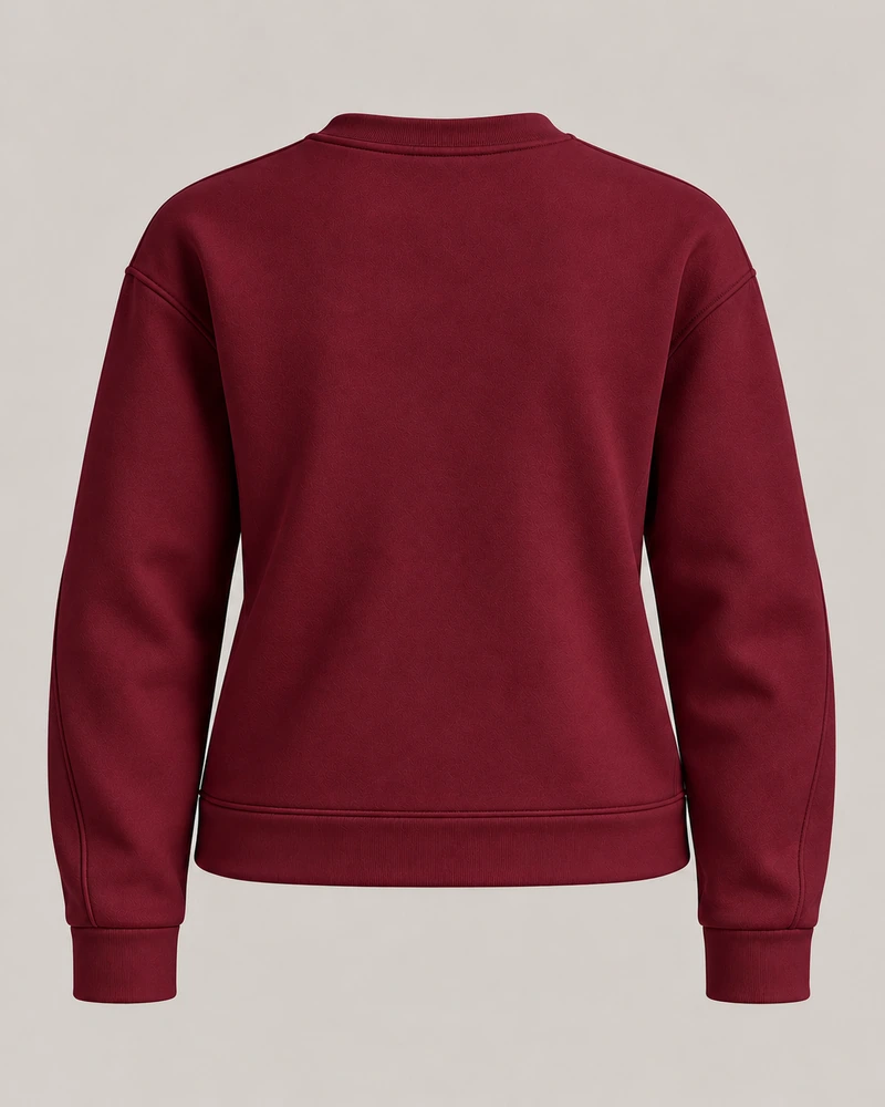 Gold Edition Women's Muse Architectural Crewneck — Deep Burgundy, Back view