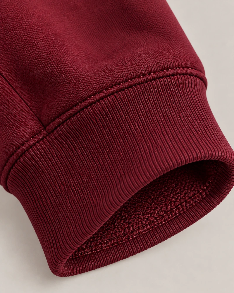 Gold Edition Women's Muse Architectural Crewneck — Deep Burgundy, Detail view