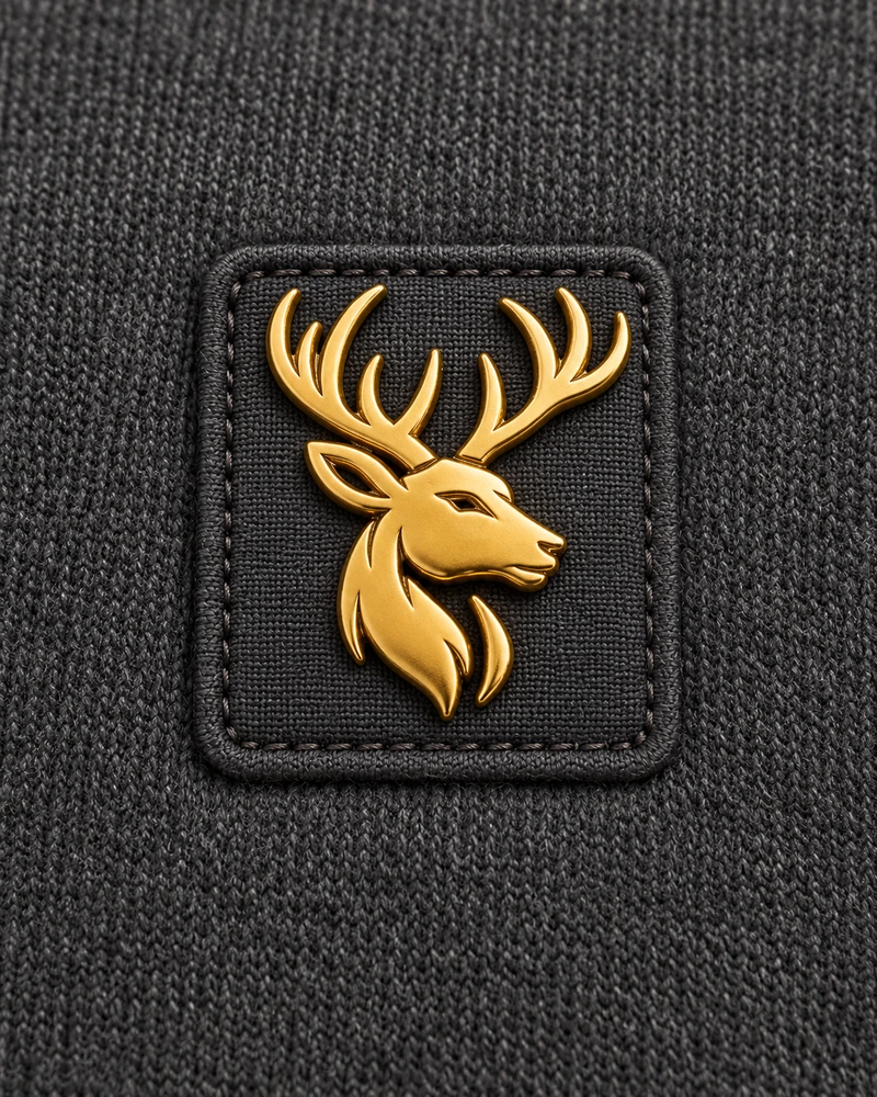 Gold Edition Men's Nocturne Raglan Half-Zip — Charcoal, Logo detail