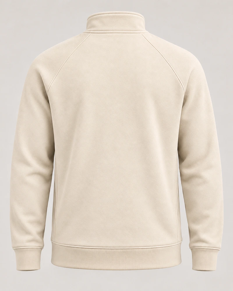 Gold Edition Men's Nocturne Raglan Half-Zip — Cream, Back view