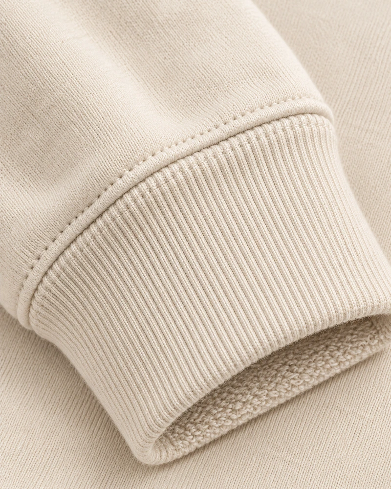Gold Edition Men's Nocturne Raglan Half-Zip — Cream, Detail view