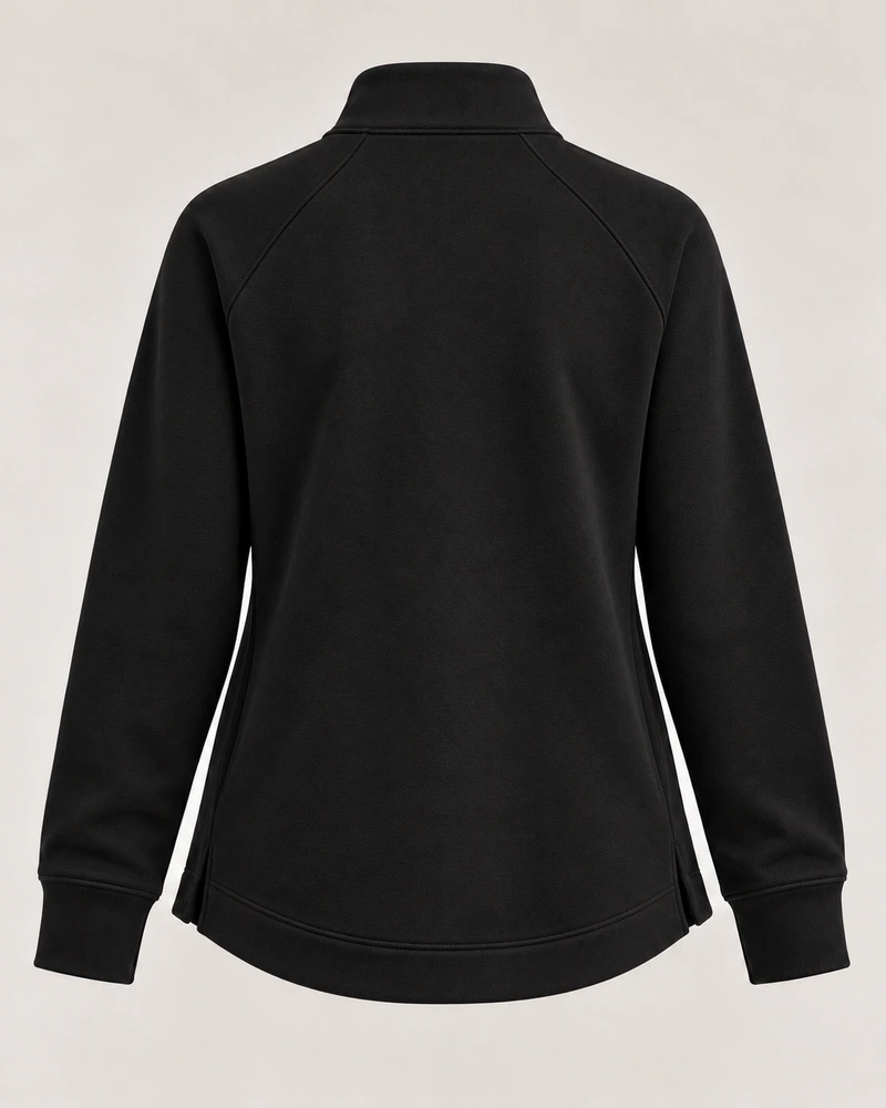 Gold Edition Women's Nocturne Drape Raglan Half-Zip — Black, Back view