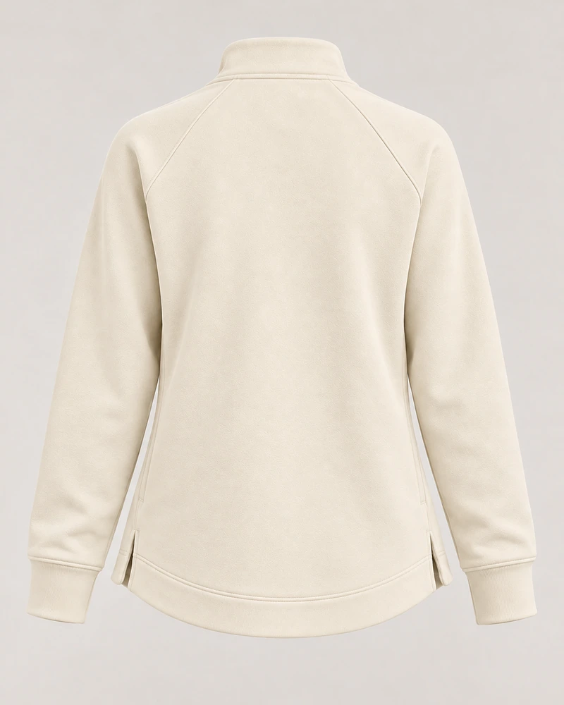 Gold Edition Women's Nocturne Drape Raglan Half-Zip — Cream, Back view