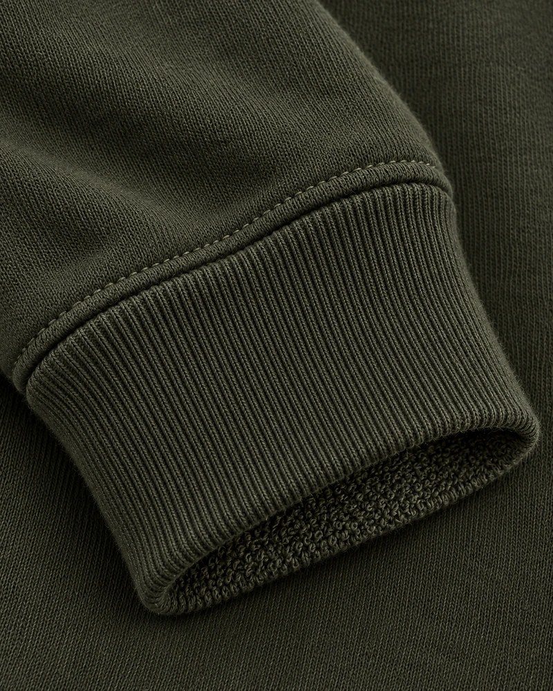 Gold Edition Men's Regent Quarter-Zip — Dark Olive, Detail view