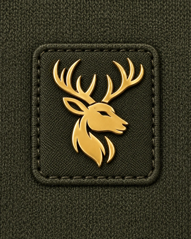 Gold Edition Men's Regent Quarter-Zip — Dark Olive, Logo detail