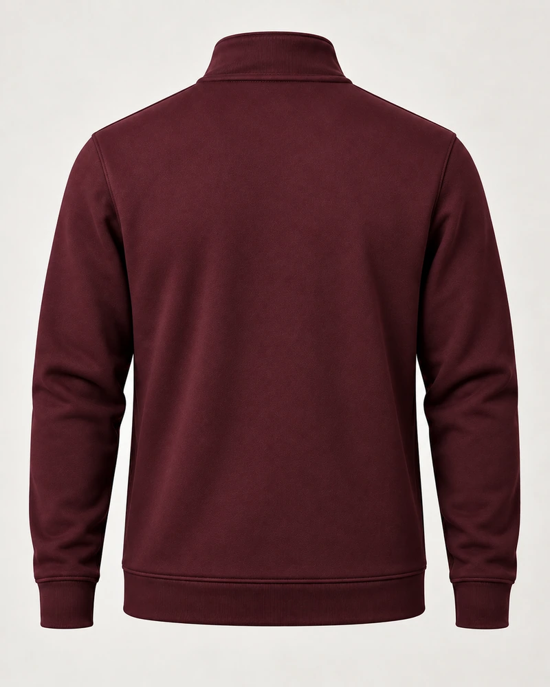 Gold Edition Men's Regent Quarter-Zip — Deep Burgundy, Back view