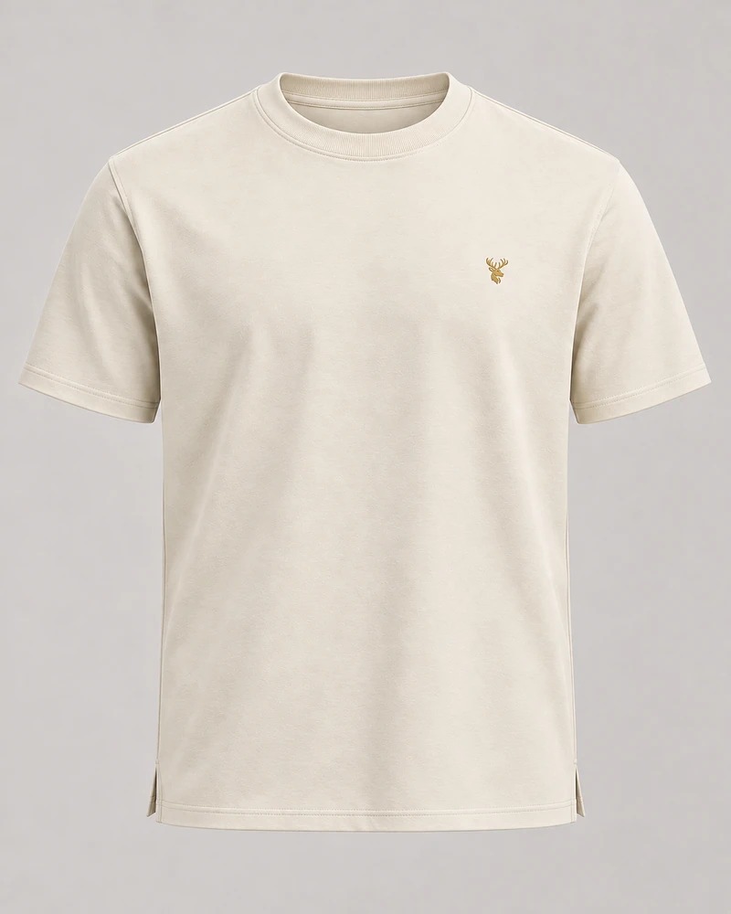 INTERVAL / 01 Men's Trace Interlock Tee — Cream, Original product image