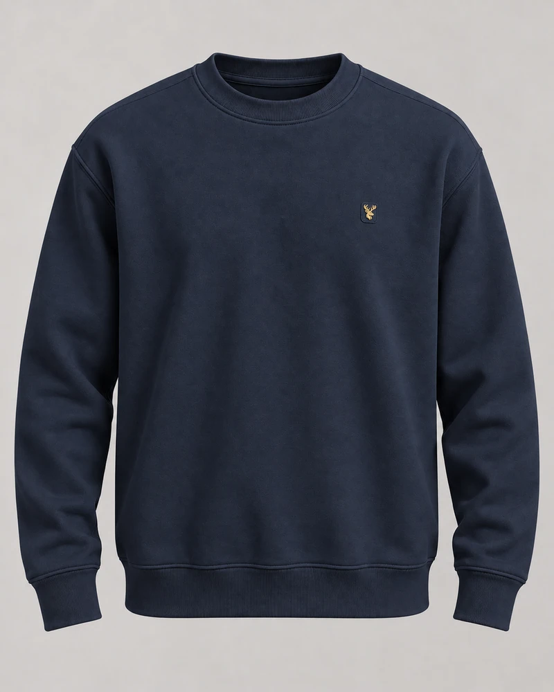 INTERVAL / 01 Men's Offset Crew Sweatshirt — Ink Navy, Original product image