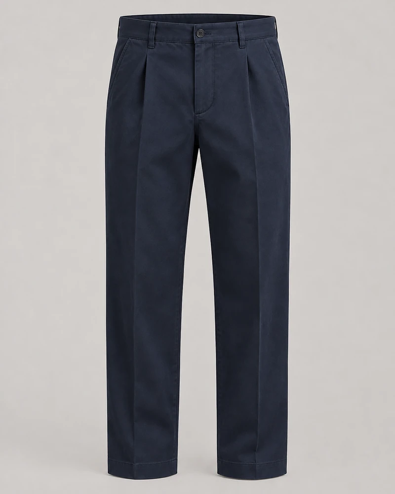 INTERVAL / 01 Men's Ledger Pleated Trouser — Ink Navy, Original product image