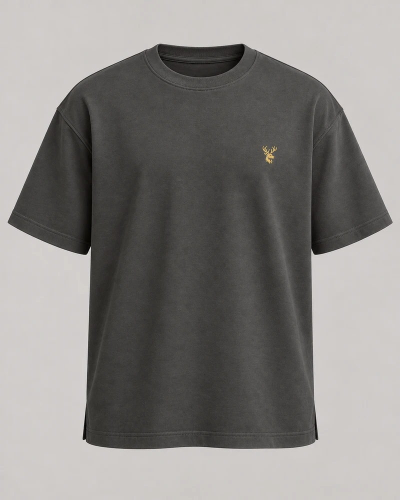 INTERVAL / 01 Unisex Span Relaxed Tee — Charcoal, Original product image