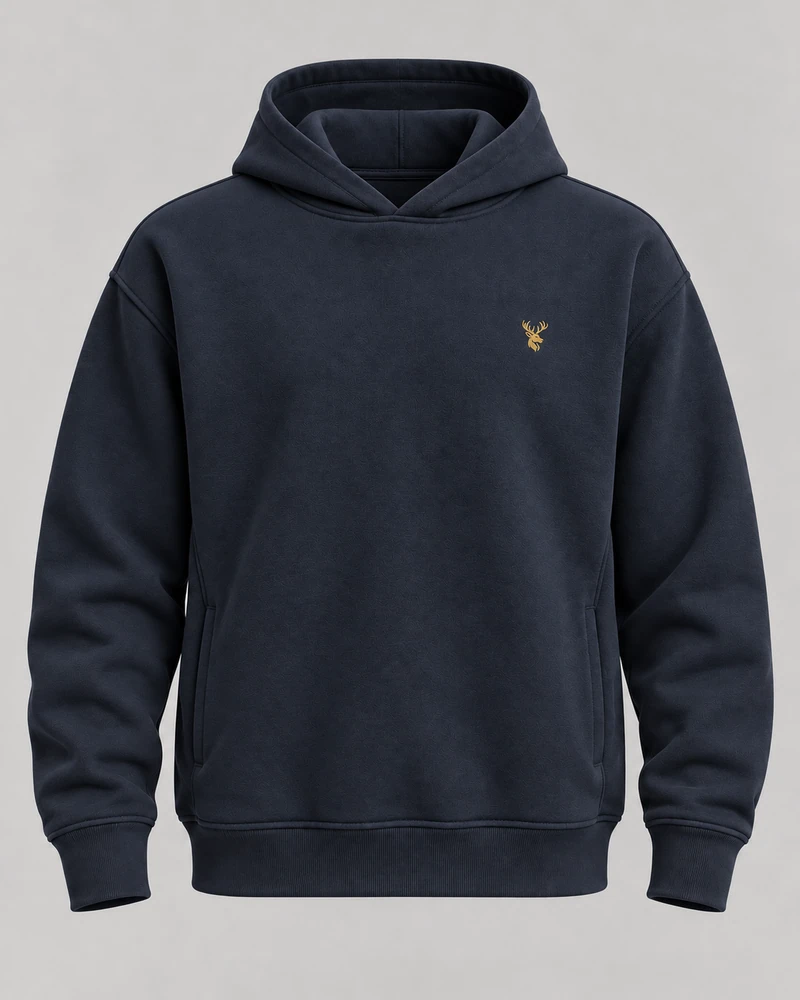 INTERVAL / 01 Unisex Shelter Hooded Sweatshirt — Ink Navy, Original product image
