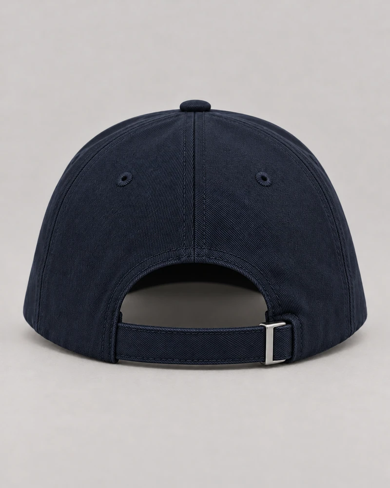 INTERVAL / 01 Unisex Contour Six-Panel Cap — Ink Navy, Back view