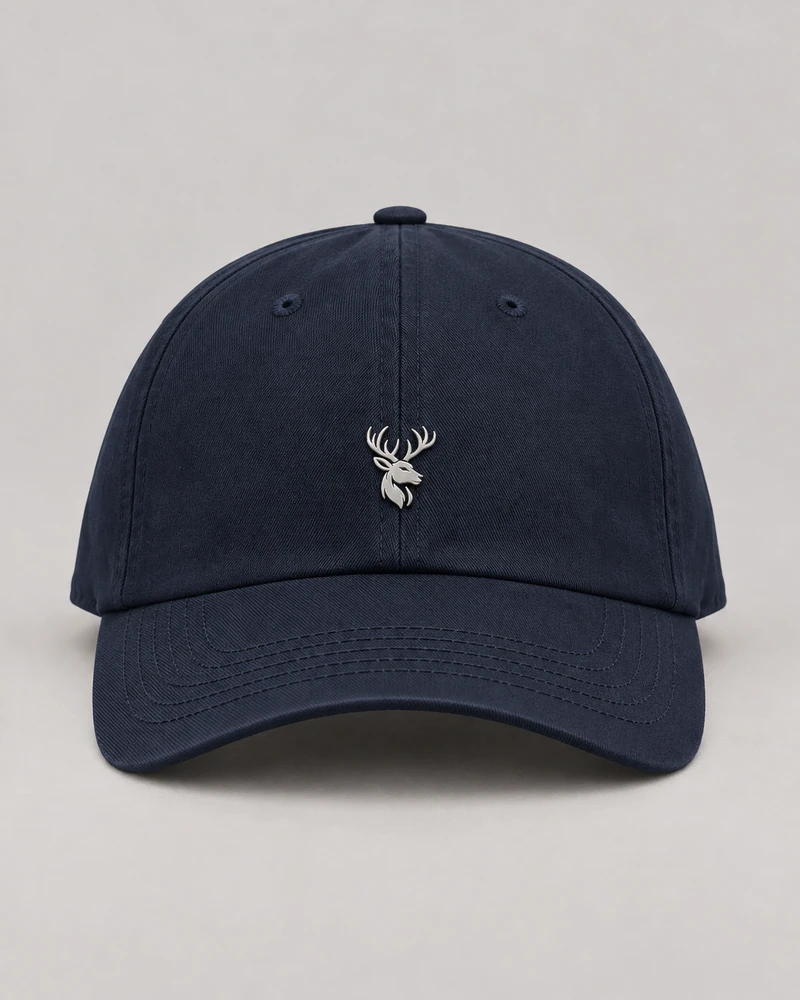 INTERVAL / 01 Unisex Contour Six-Panel Cap in Ink Navy, front view