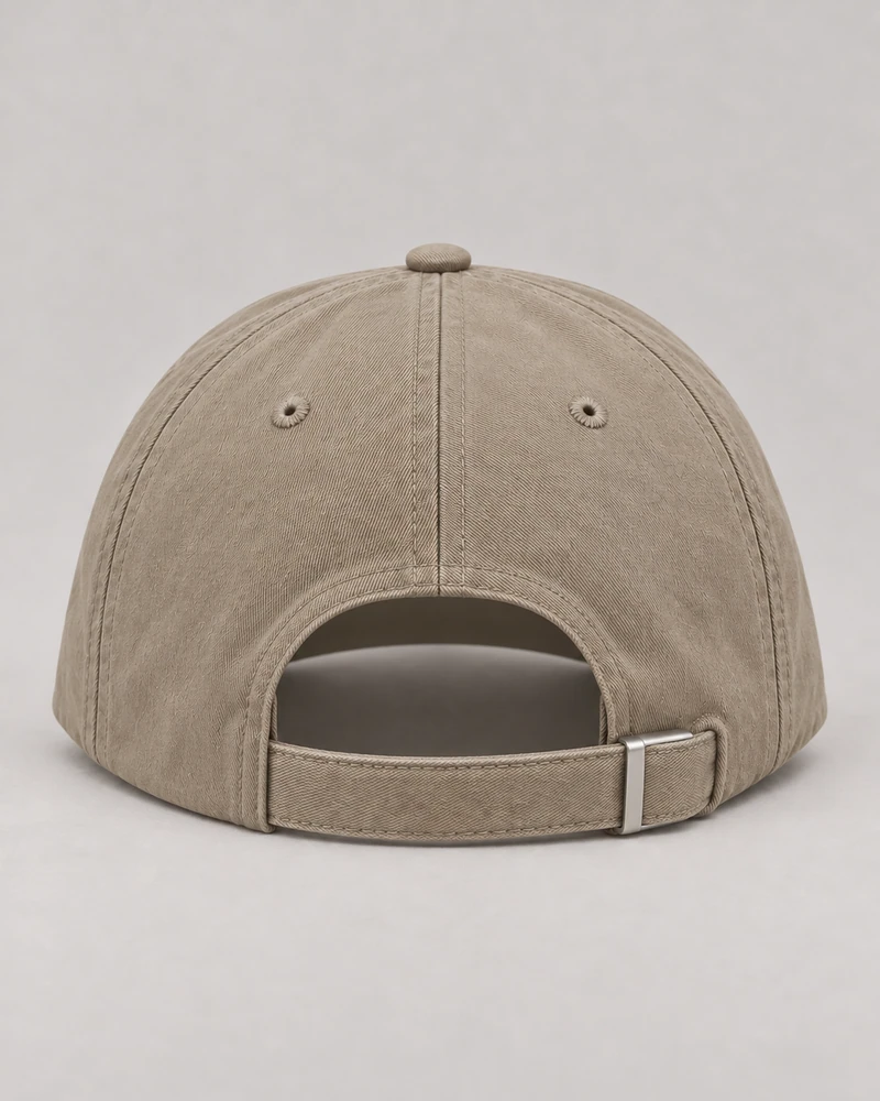 INTERVAL / 01 Unisex Contour Six-Panel Cap — Stone, Back view