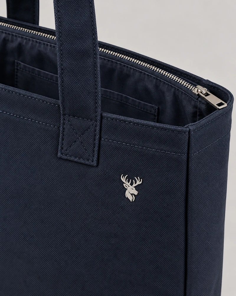 INTERVAL / 01 Unisex Transit Fold Tote — Ink Navy, Detail view