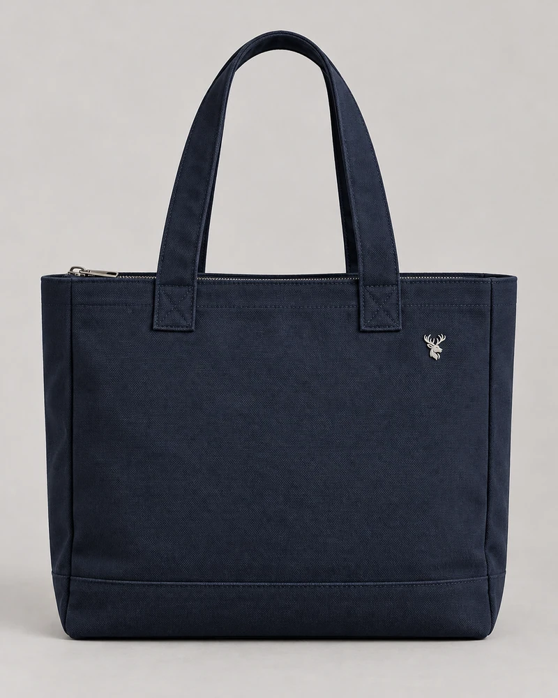 INTERVAL / 01 Unisex Transit Fold Tote in Ink Navy, front view