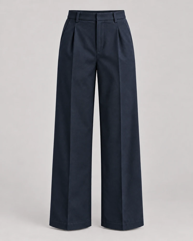 INTERVAL / 01 Women's Ledger Wide-Leg Trouser — Ink Navy, Original product image