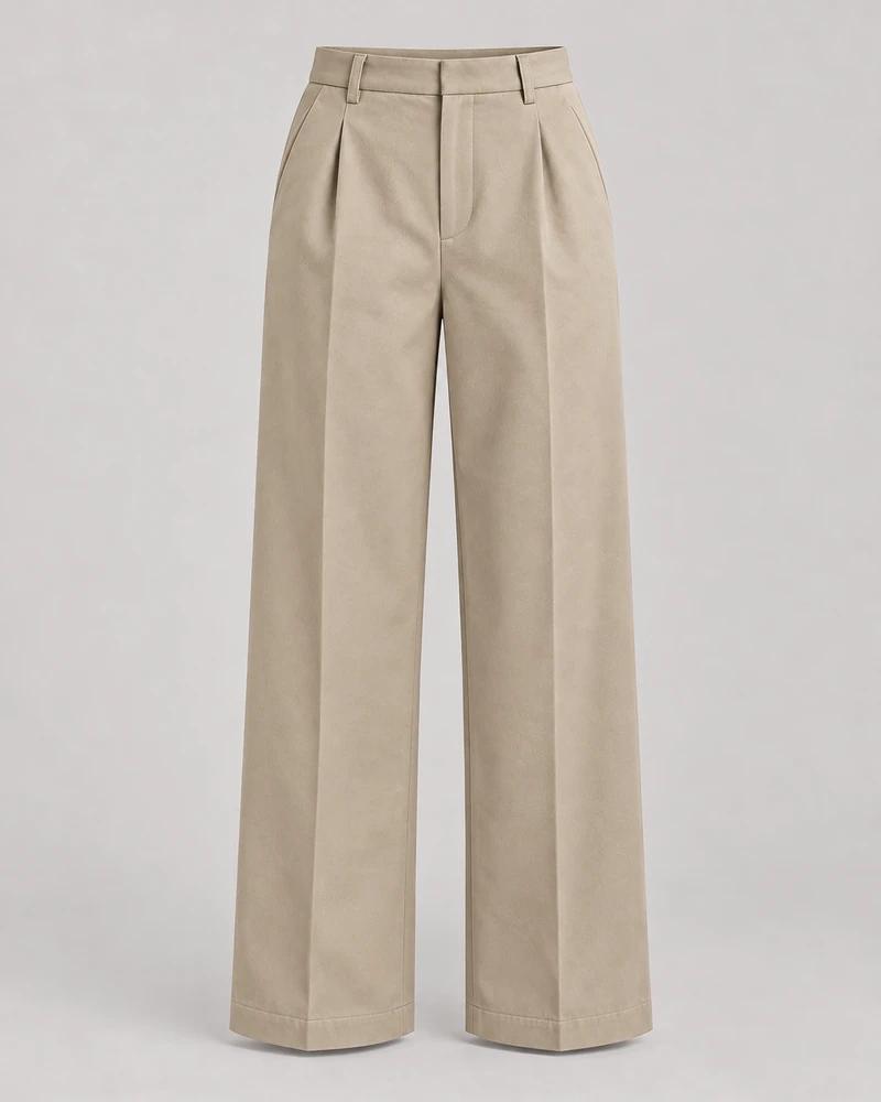 INTERVAL / 01 Women's Ledger Wide-Leg Trouser — Stone, Original product image
