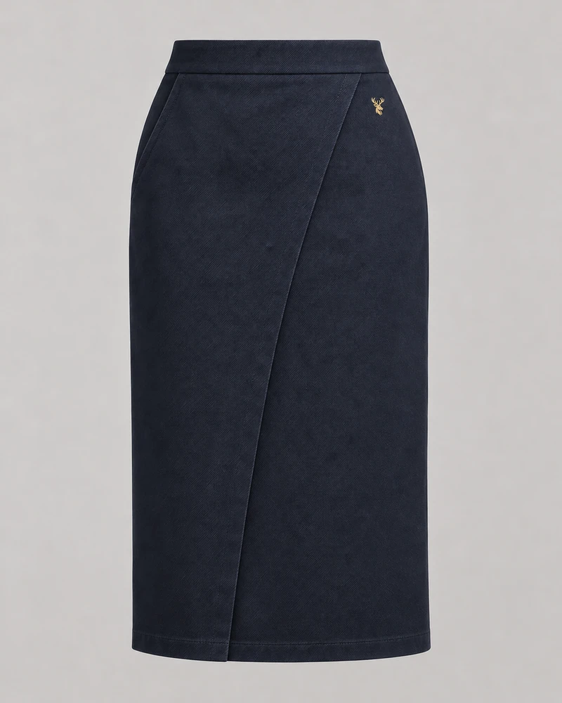 INTERVAL / 01 Women's Ledger Column Skirt — Ink Navy, Original product image