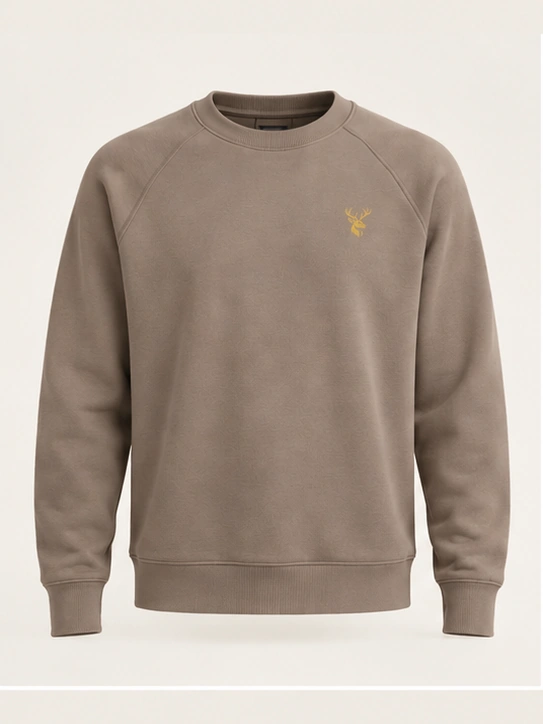 Men's Ease Raglan Sweatshirt — Taupe in Taupe, front view