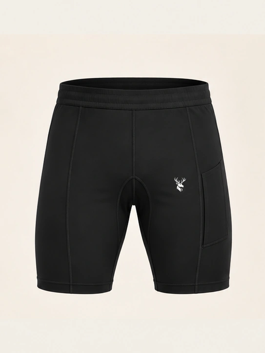 Men’s Axial Close-Fit Training Short in Black, front view