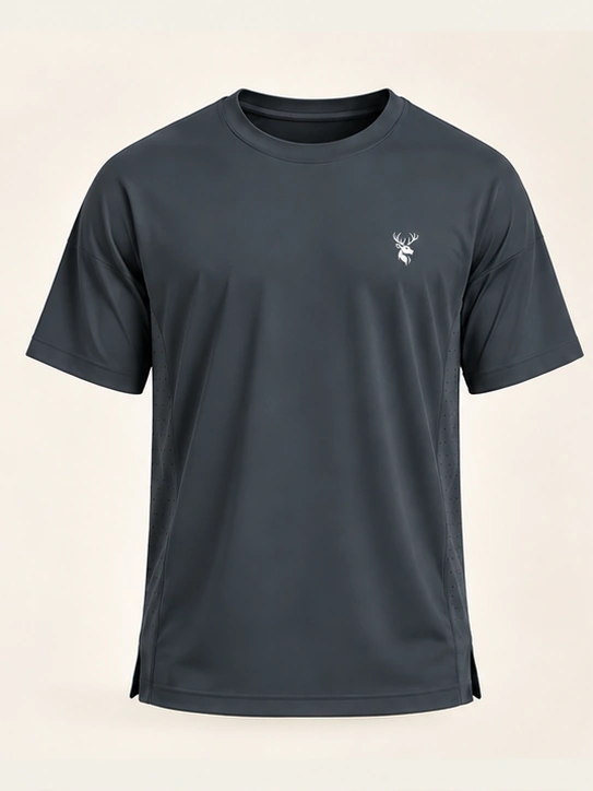 Men’s Forge Relaxed Training Tee in Graphite, front view