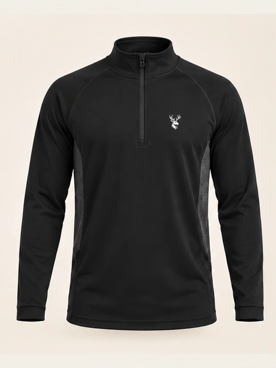 Men’s Traverse Training Quarter-Zip in Black, front view
