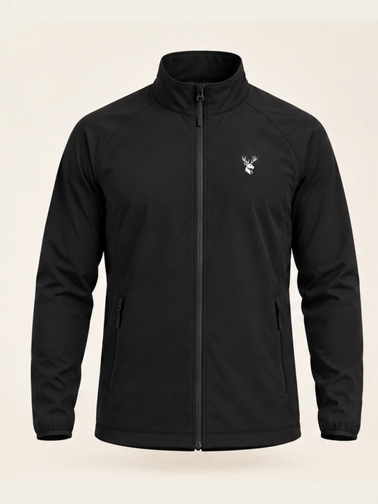 Men’s Velocity Run Shell in Black, front view