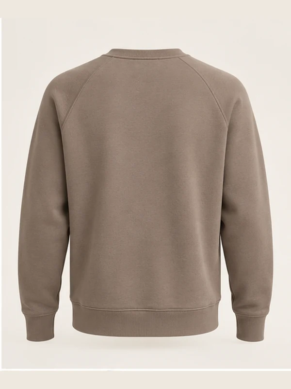 Men's Ease Raglan Sweatshirt — Taupe, Back view