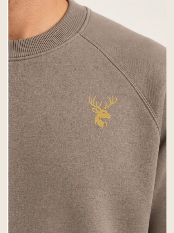 Men's Ease Raglan Sweatshirt — Taupe, Detail view