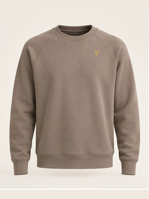 Men's Ease Raglan Sweatshirt — Taupe in Taupe, front view