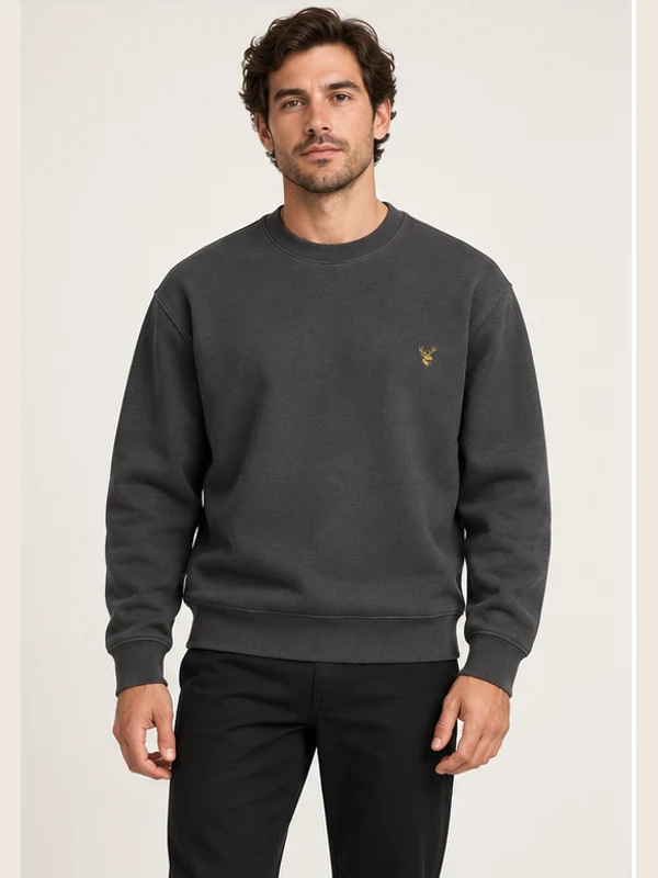 Men's Forge Heavyweight Sweatshirt — Charcoal, On-model view