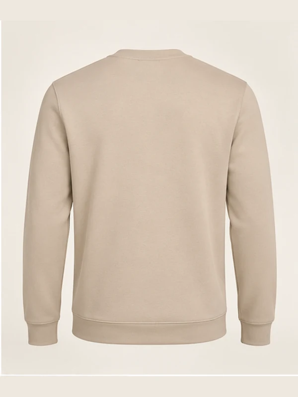 Men's Line Smooth Sweatshirt — Warm Beige, Back view