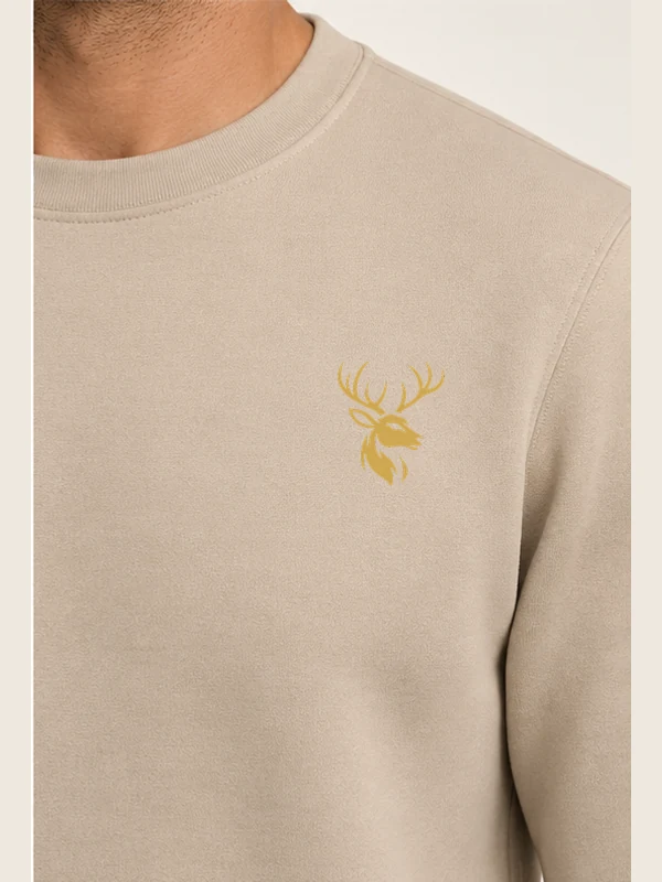 Men's Line Smooth Sweatshirt — Warm Beige, Detail view