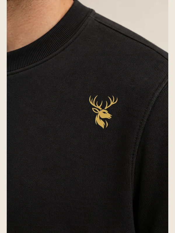 Men's Meridian Crewneck — Black, Detail view