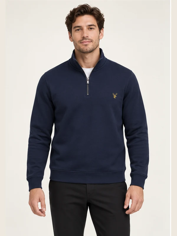 Men's Tempo Quarter-Zip — Navy, On-model view