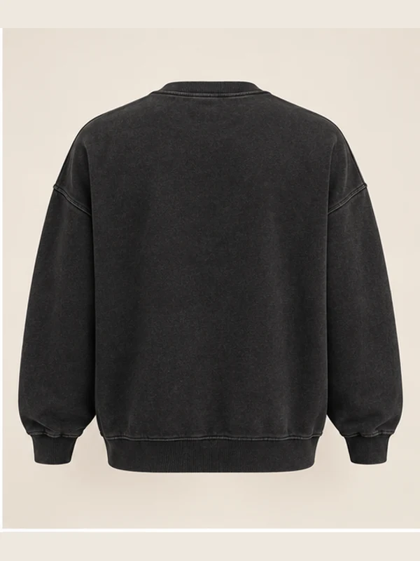 Men's Volume Oversized Sweatshirt — Washed Black, Back view