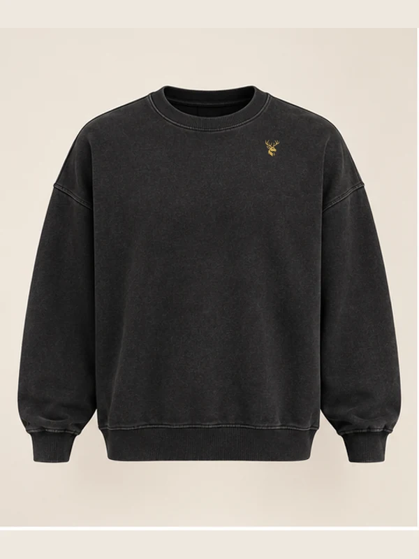 Men's Volume Oversized Sweatshirt — Washed Black in Washed Black, front view
