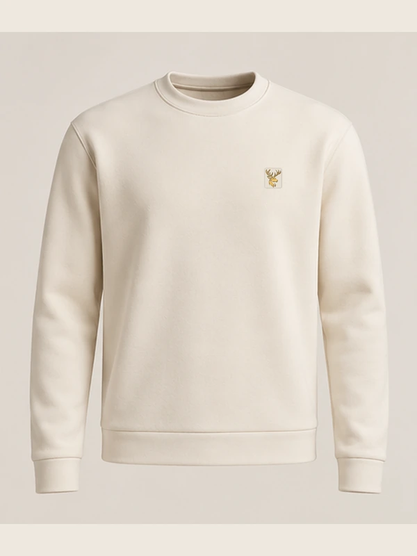 Gold Edition Men's Atelier Architectural Crewneck — Cream, Front view
