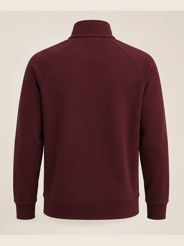 Gold Edition Men's Nocturne Raglan Half-Zip — Deep Burgundy, Back view