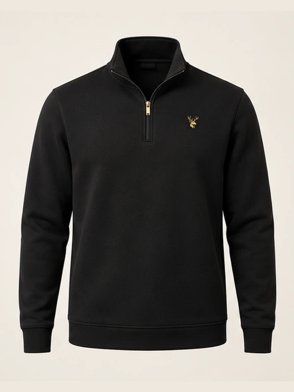 Gold Edition Men's Regent Quarter-Zip — Black, Front view